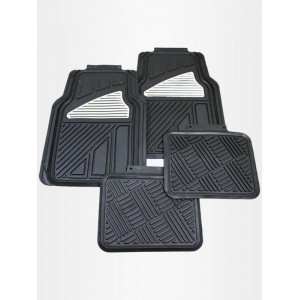 Car Mats 4PC CHROME AW MATS, BLACK